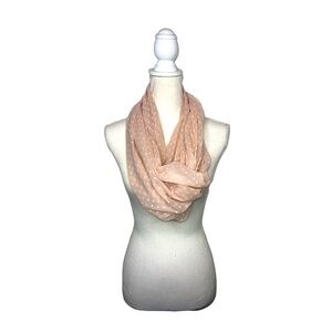CEJON Light Pink Infinity Scarf with Embroidered Dots